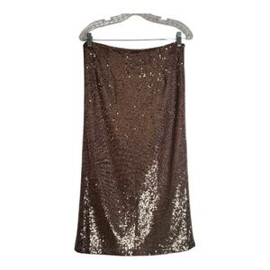 Holiday Glittering Copper Pencil Skirt